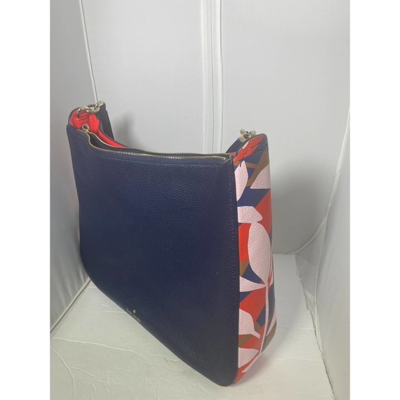 Kate Spade Kailee Handbag Tropical Toss Nightcap Blue Purse Shoulder Strap Bag - Picture 12 of 16